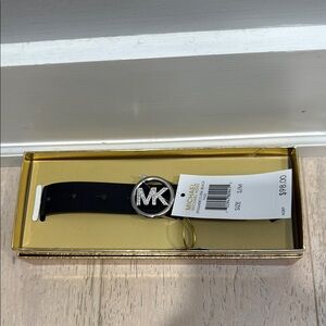 Michael Kors Black Belt with Silver Buckle
